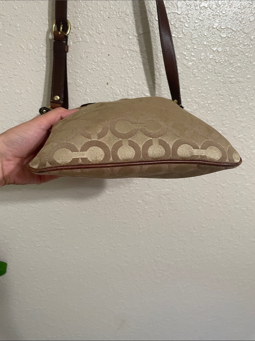 Coach Signature Canvas Crossbody in Khaki and Brown - Picture 5 of 12